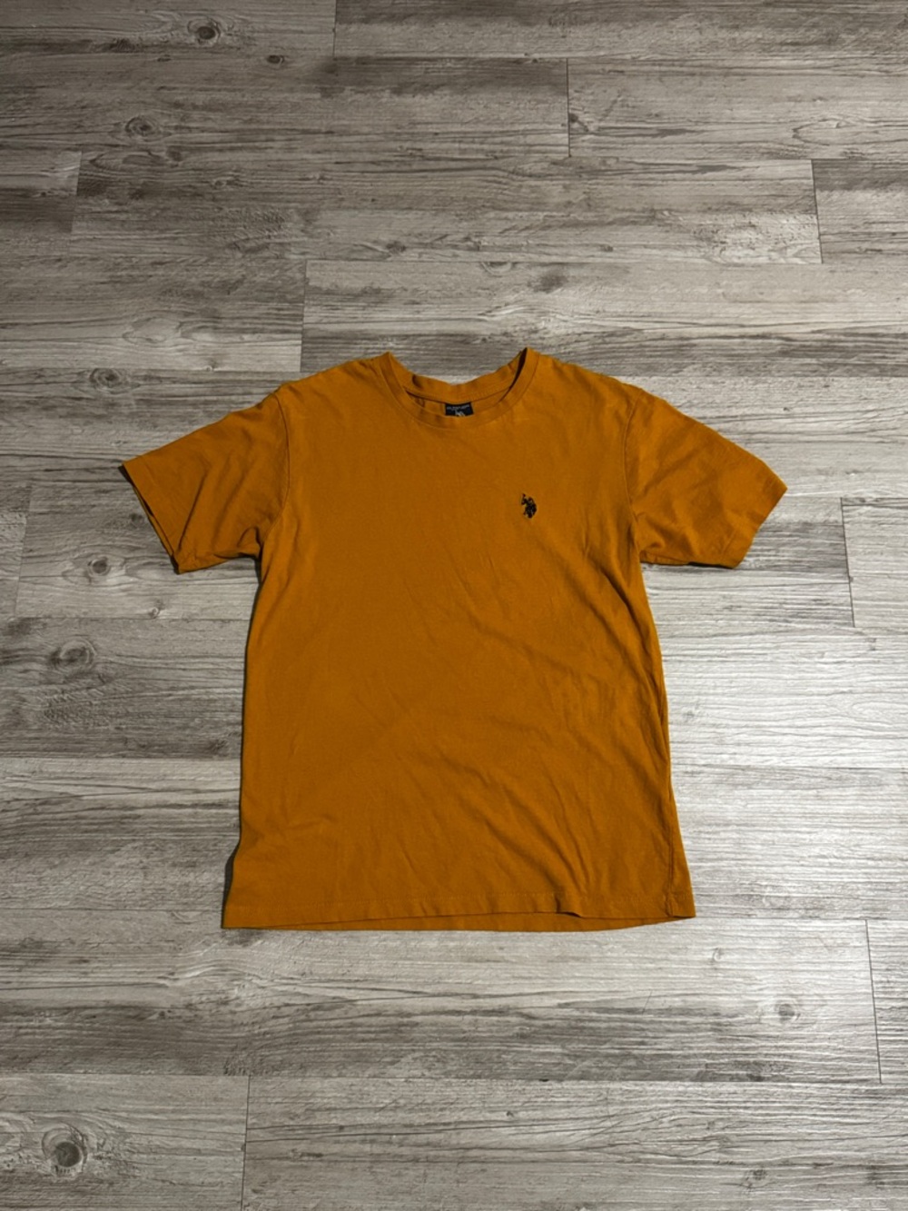 U.S. Polo Assn. Mustard Short Sleeve Crewneck Tee with Contrast Polo Logo